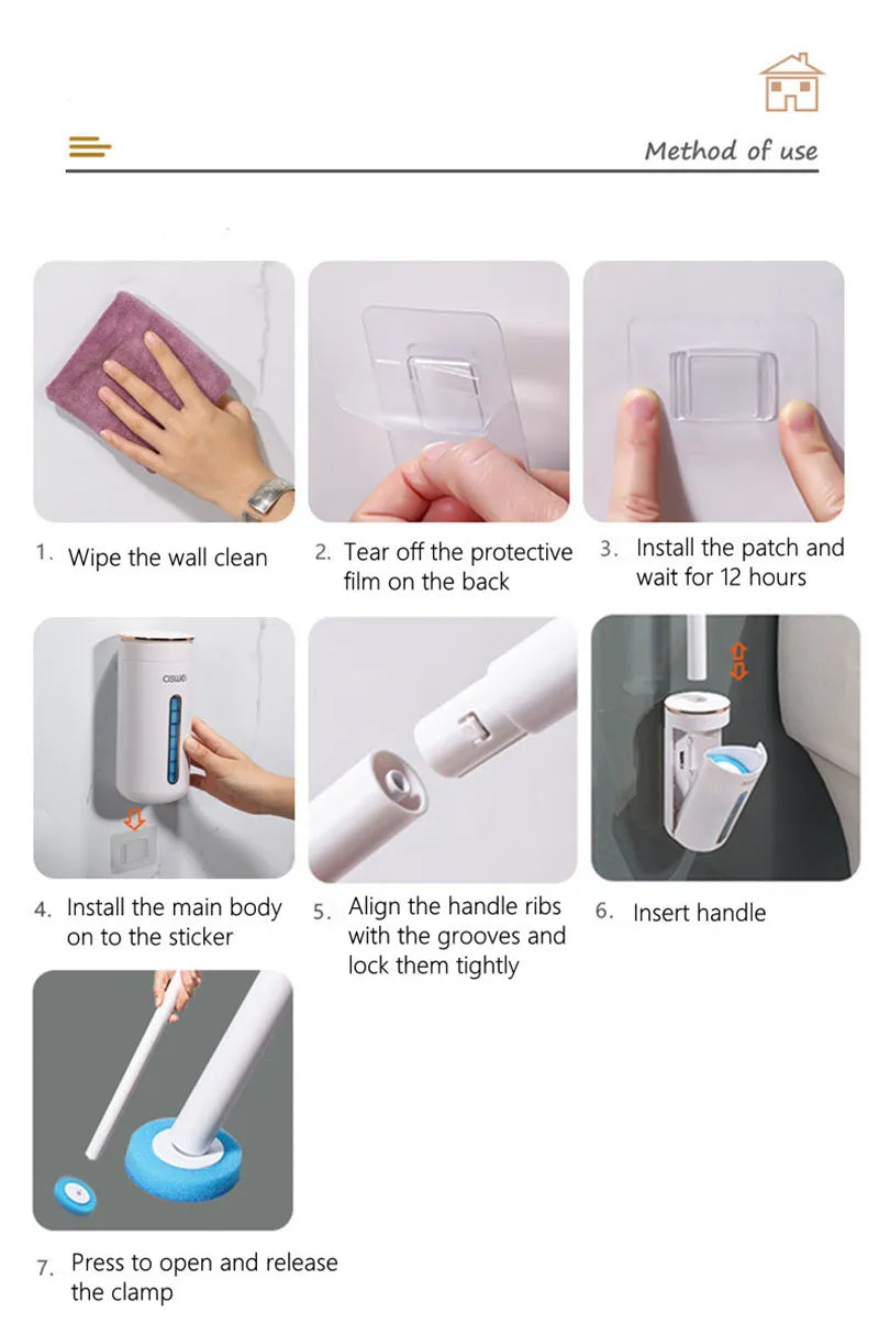 Disposable Toilet Brush. Toilet Cleaner with Replacement Head